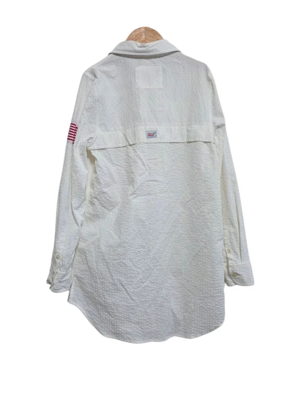 Vineyard Vines Flag Patch Harbor Shirt Coverup in White Size Medium NWT